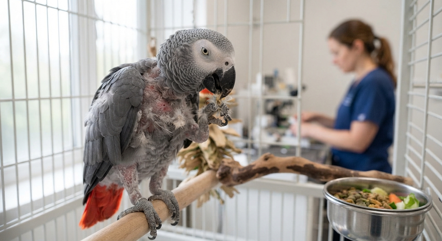 🦜 Pérdida de plumaje y picaje crónico: Causas y prevención